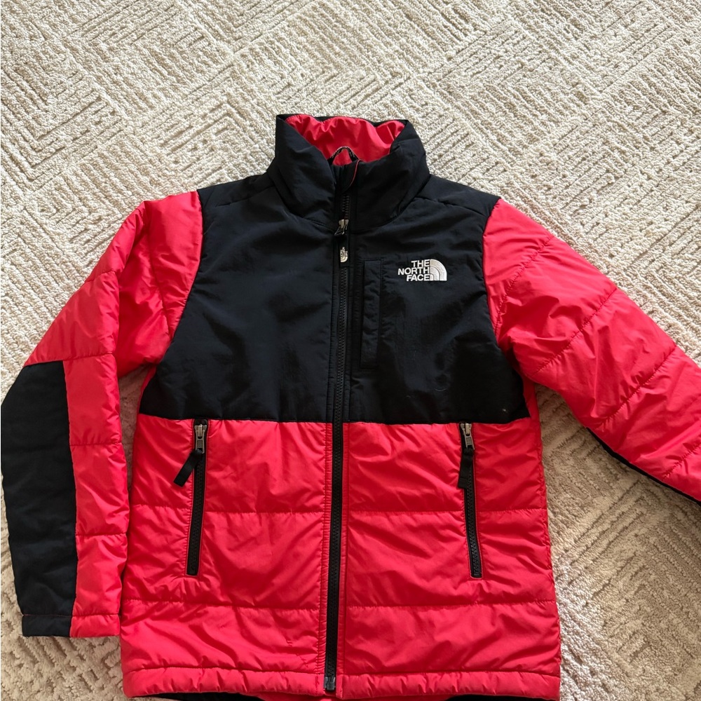 The North Face Kids Red and Black Puffer Jacket